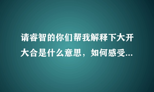 请睿智的你们帮我解释下大开大合是什么意思，如何感受这种抽象的特质？
