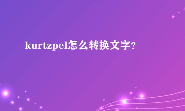 kurtzpel怎么转换文字？