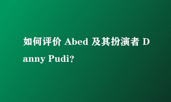 如何评价 Abed 及其扮演者 Danny Pudi？