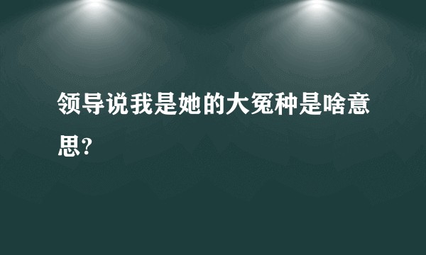 领导说我是她的大冤种是啥意思?