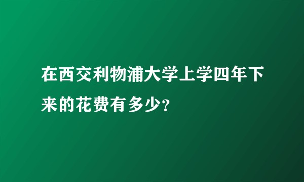 在西交利物浦大学上学四年下来的花费有多少？