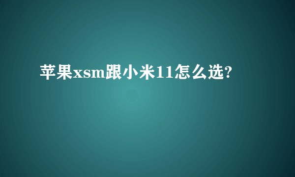 苹果xsm跟小米11怎么选?