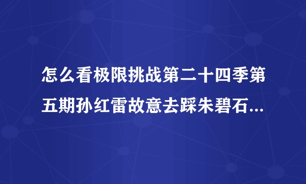 怎么看极限挑战第二十四季第五期孙红雷故意去踩朱碧石的裙尾？