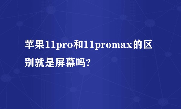 苹果11pro和11promax的区别就是屏幕吗?