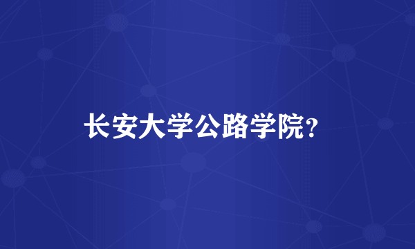 长安大学公路学院？