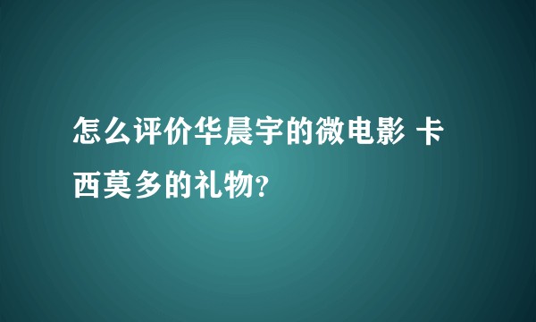 怎么评价华晨宇的微电影 卡西莫多的礼物?