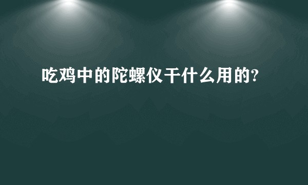 吃鸡中的陀螺仪干什么用的?