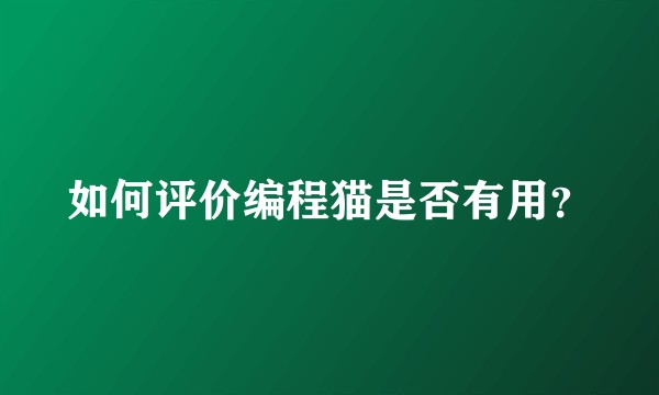 如何评价编程猫是否有用？