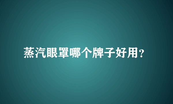 蒸汽眼罩哪个牌子好用？