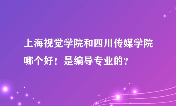 上海视觉学院和四川传媒学院哪个好！是编导专业的？