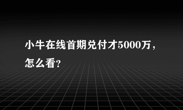 小牛在线首期兑付才5000万，怎么看？
