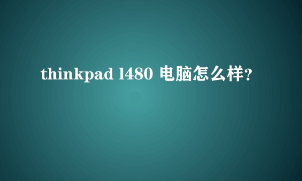 thinkpad l480 电脑怎么样？