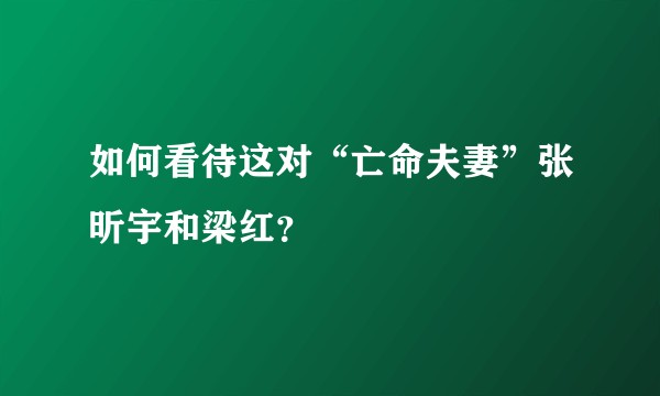 如何看待这对“亡命夫妻”张昕宇和梁红？