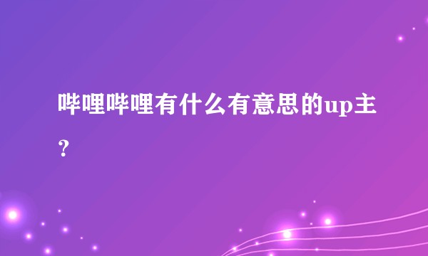哔哩哔哩有什么有意思的up主？