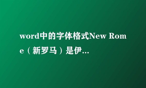 word中的字体格式New Rome（新罗马）是伊斯坦布尔字体的意思吗？