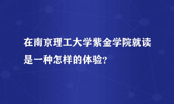 在南京理工大学紫金学院就读是一种怎样的体验？