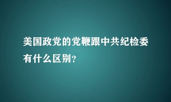 美国政党的党鞭跟中共纪检委有什么区别？