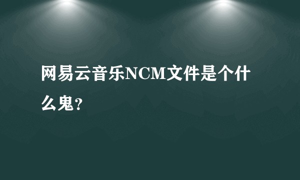 网易云音乐NCM文件是个什么鬼？