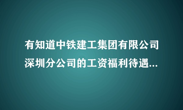有知道中铁建工集团有限公司深圳分公司的工资福利待遇之类的怎么样的吗?