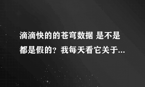 滴滴快的的苍穹数据 是不是都是假的？我每天看它关于同一天的打的数据都是不一样的