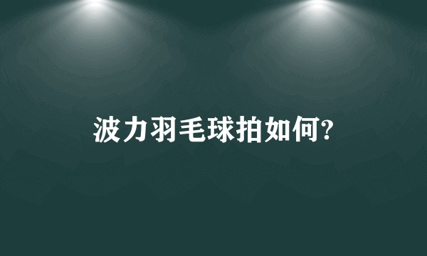 波力羽毛球拍如何?