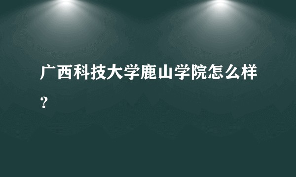 广西科技大学鹿山学院怎么样？