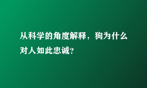 从科学的角度解释，狗为什么对人如此忠诚？
