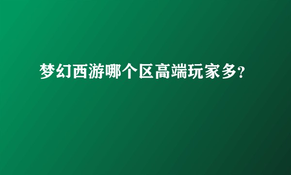 梦幻西游哪个区高端玩家多？