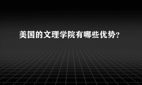 美国的文理学院有哪些优势？