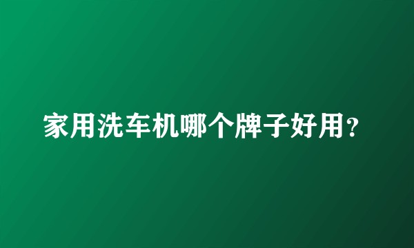 家用洗车机哪个牌子好用？