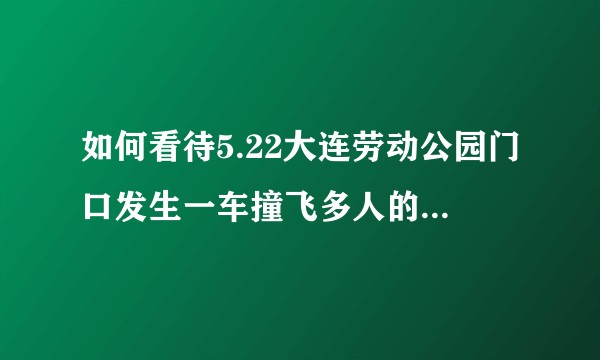 如何看待5.22大连劳动公园门口发生一车撞飞多人的恶性交通事故?肇事者需要承担怎样的法律责任?