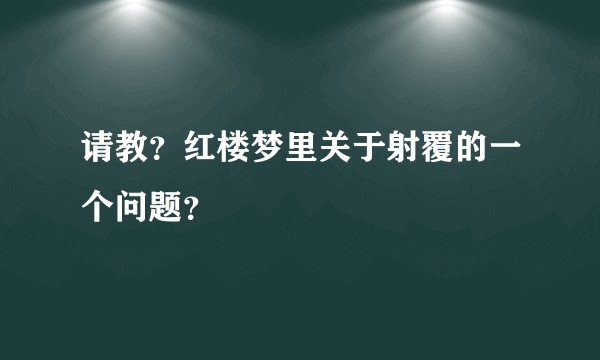 请教？红楼梦里关于射覆的一个问题？