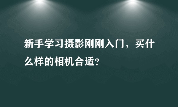 新手学习摄影刚刚入门，买什么样的相机合适？