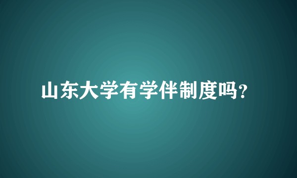 山东大学有学伴制度吗？