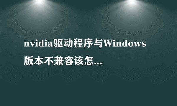 nvidia驱动程序与Windows版本不兼容该怎么解决？