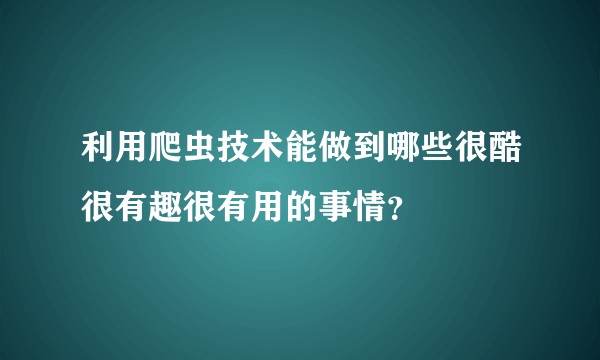 利用爬虫技术能做到哪些很酷很有趣很有用的事情？