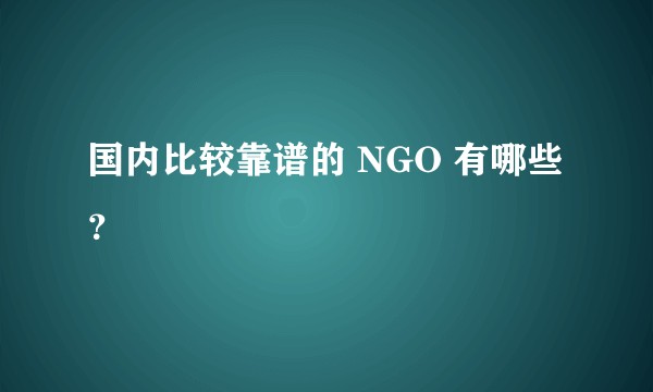 国内比较靠谱的 NGO 有哪些？
