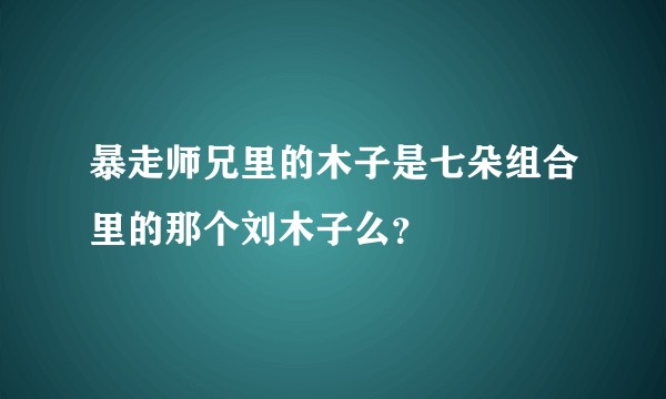 暴走师兄里的木子是七朵组合里的那个刘木子么？
