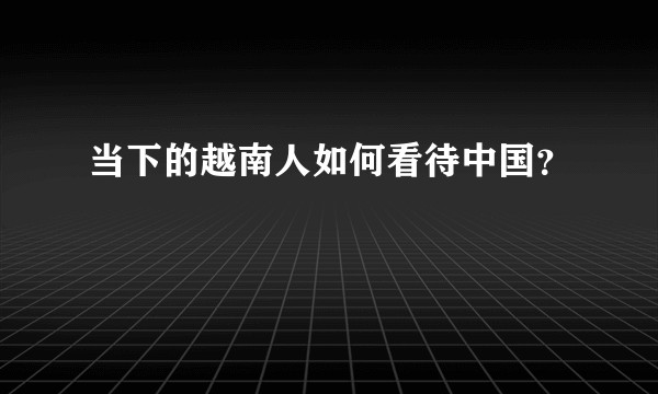 当下的越南人如何看待中国？