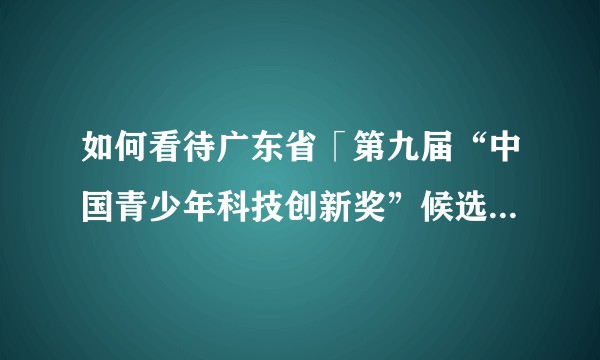 如何看待广东省「第九届“中国青少年科技创新奖”候选人名单」的人物评定，有猫腻吗？