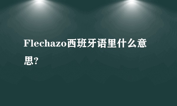 Flechazo西班牙语里什么意思?