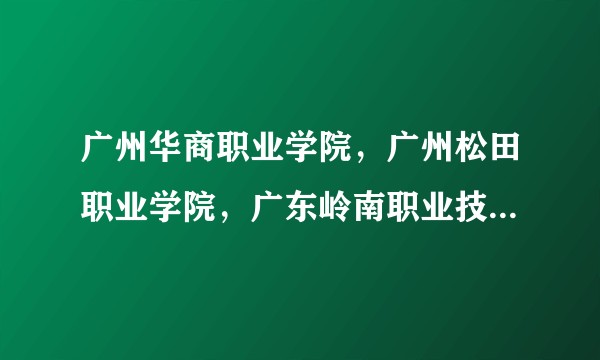 广州华商职业学院,广州松田职业学院,广东岭南职业技术学院,广东新安职业技术学院。那个好?