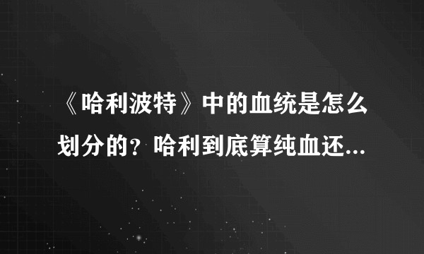 《哈利波特》中的血统是怎么划分的？哈利到底算纯血还是混血？