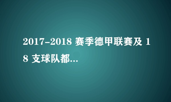 2017-2018 赛季德甲联赛及 18 支球队都有哪些看点？