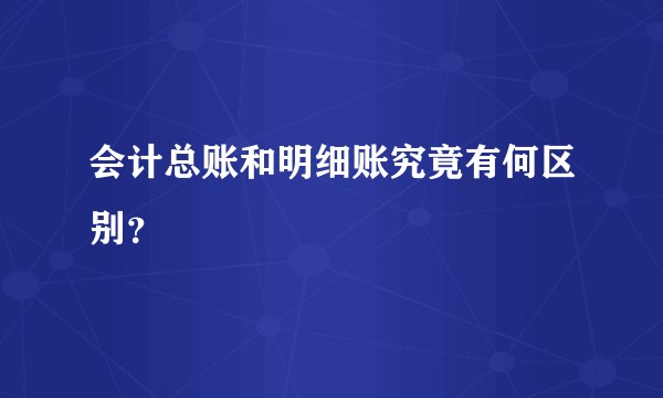 会计总账和明细账究竟有何区别？