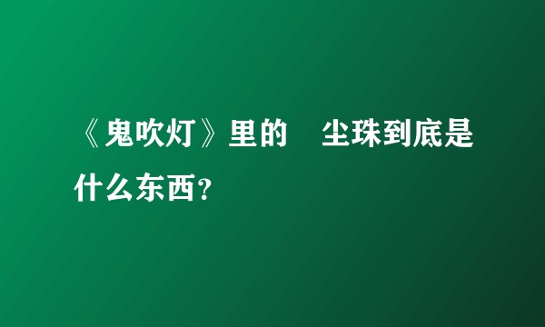 《鬼吹灯》里的雮尘珠到底是什么东西？