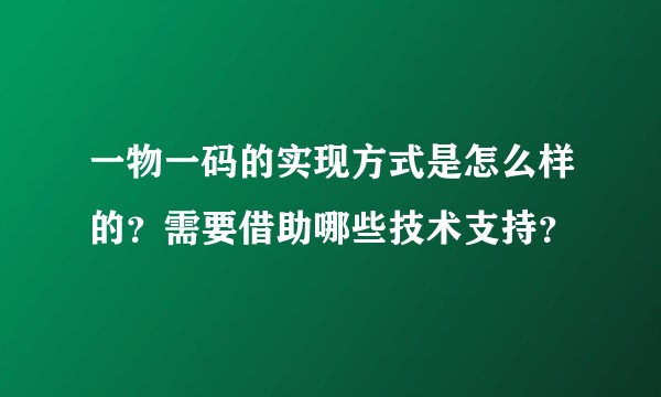 一物一码的实现方式是怎么样的？需要借助哪些技术支持？