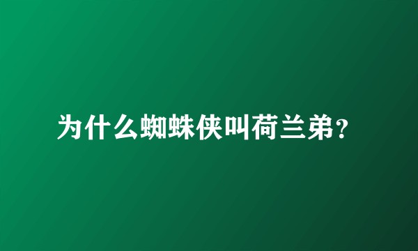 为什么蜘蛛侠叫荷兰弟？