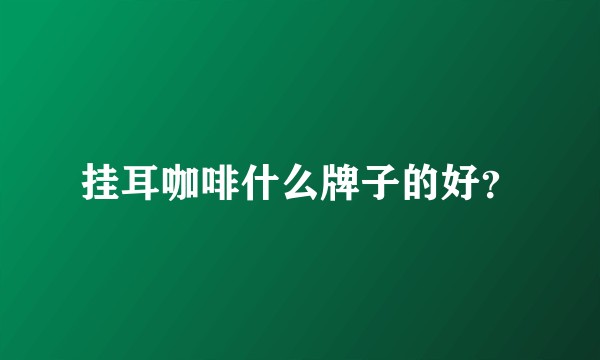 挂耳咖啡什么牌子的好？