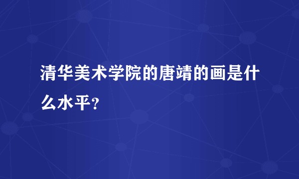 清华美术学院的唐靖的画是什么水平？